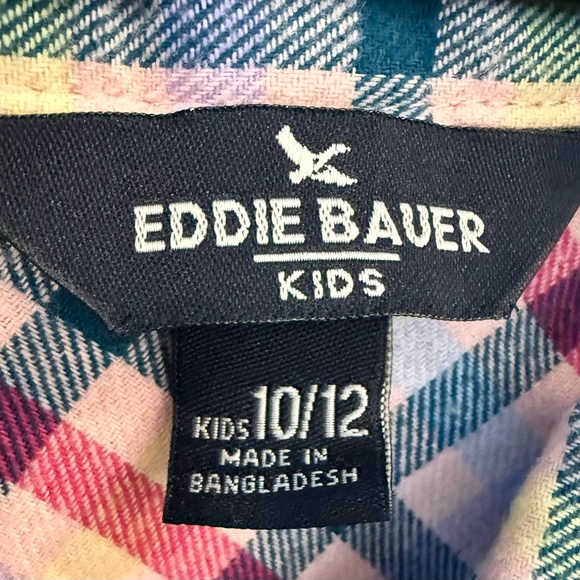 Eddie Bauer Kids Plaid Button Down Shirt Girls Size 10/12 - Picture 4 of 4
